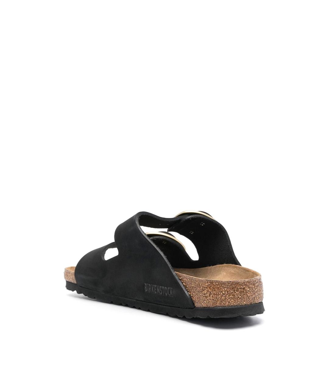 BIRKENSTOCK Черные кожаные шлепанцы, фото 3