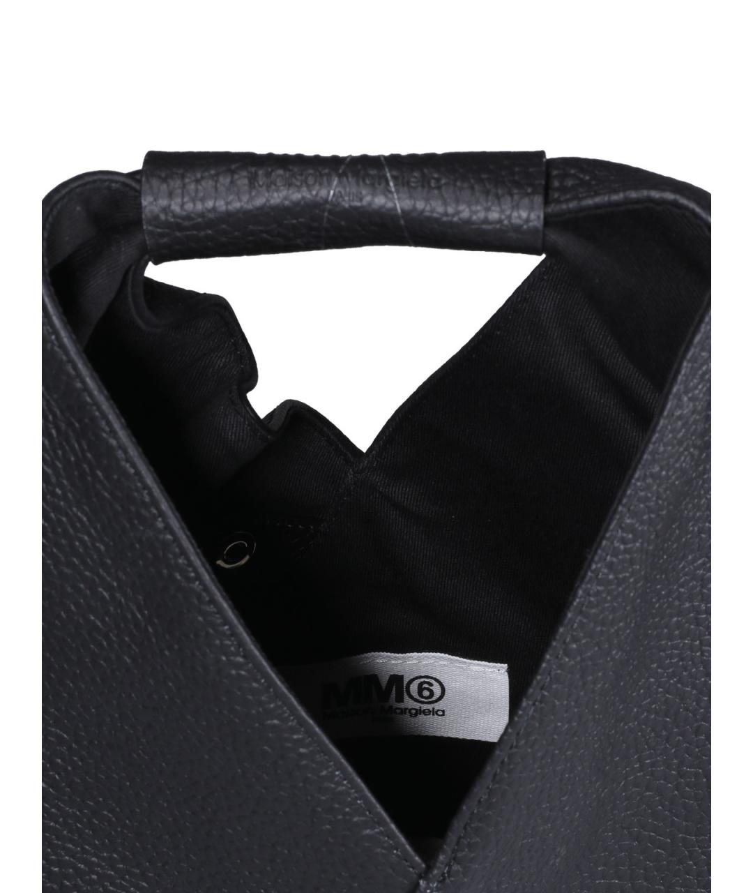 MM6 MAISON MARGIELA Черная кожаная сумка через плечо, фото 4