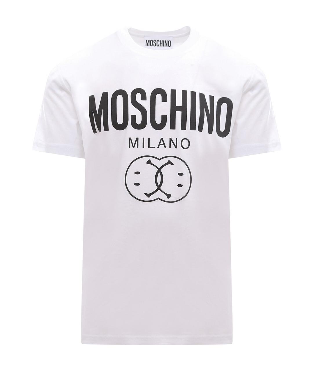 MOSCHINO Белая хлопковая футболка, фото 1