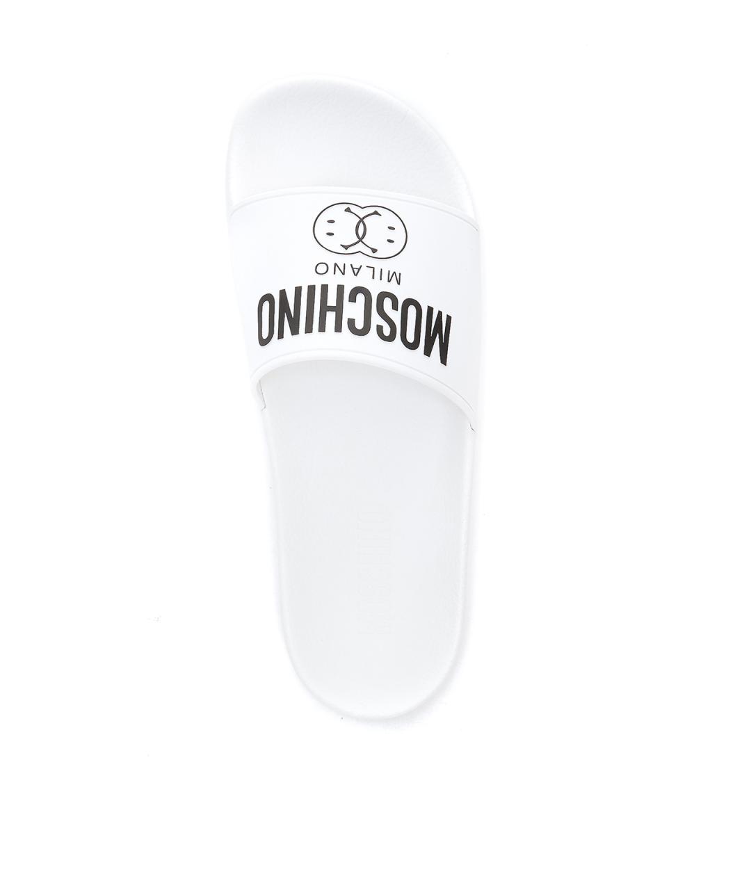 MOSCHINO Белые резиновые шлепанцы, фото 4