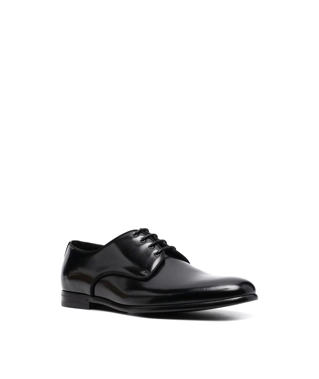 DOLCE&GABBANA Черные кожаные туфли, фото 2