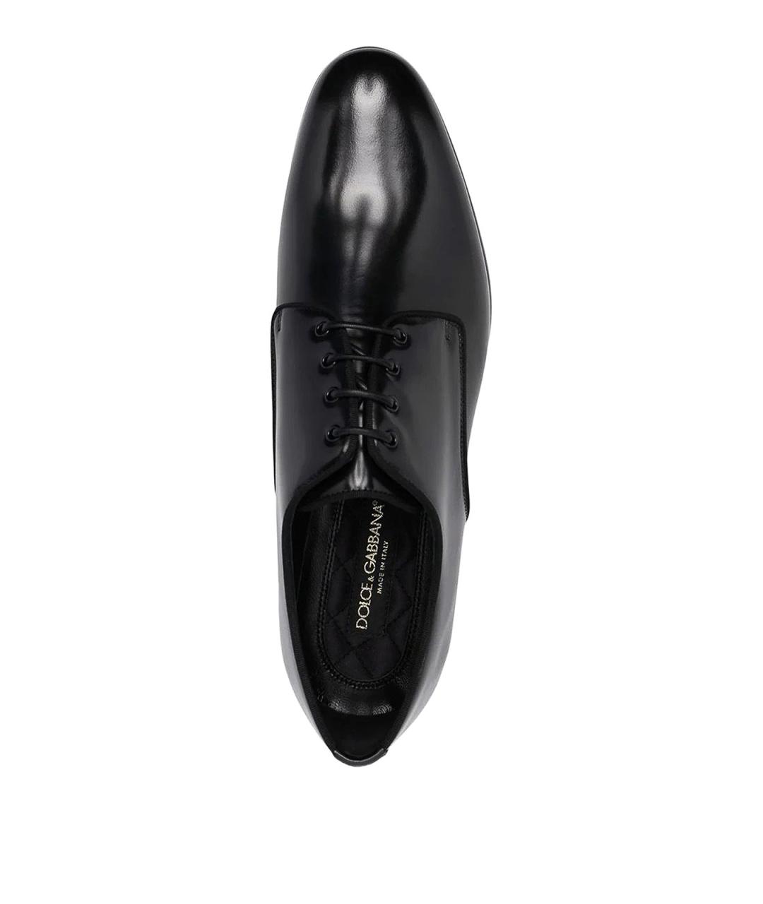 DOLCE&GABBANA Черные кожаные туфли, фото 4