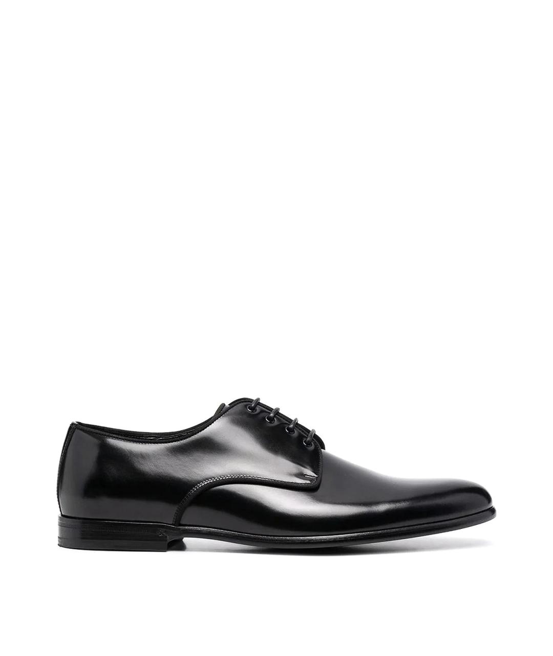 DOLCE&GABBANA Черные кожаные туфли, фото 1