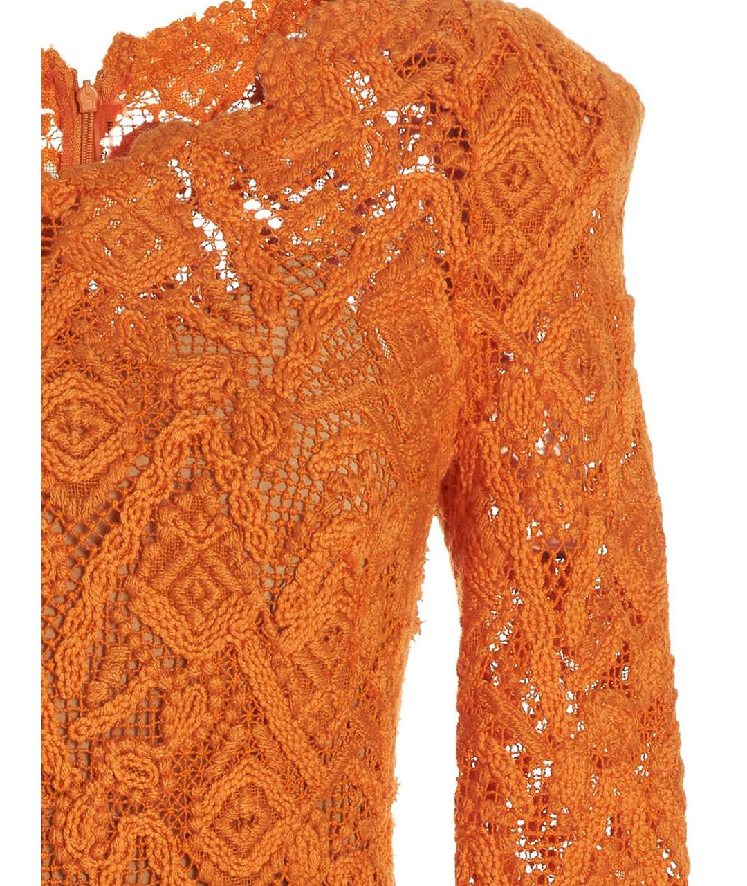 ERMANNO SCERVINO Оранжевое шерстяное коктейльное платье, фото 3