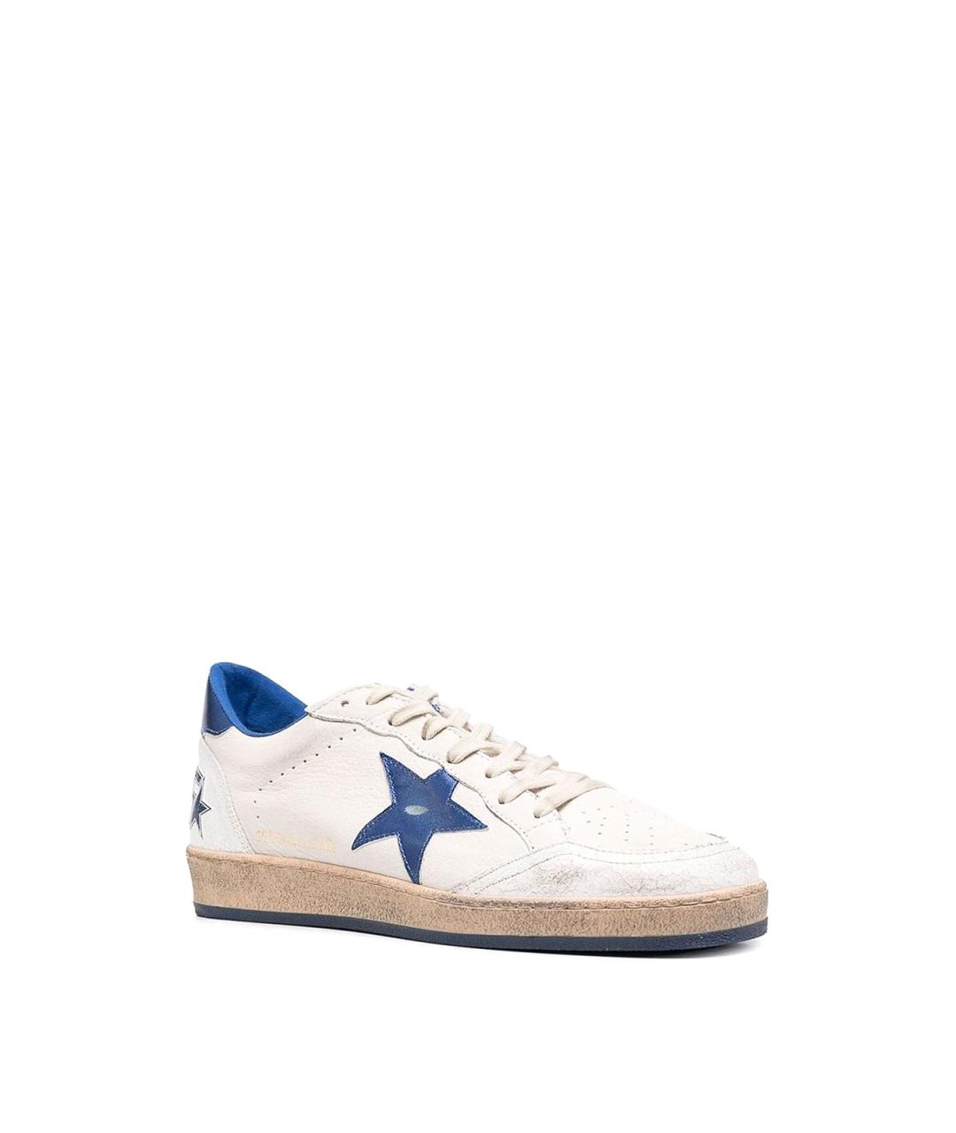 GOLDEN GOOSE Белые кожаные низкие кроссовки / кеды, фото 2