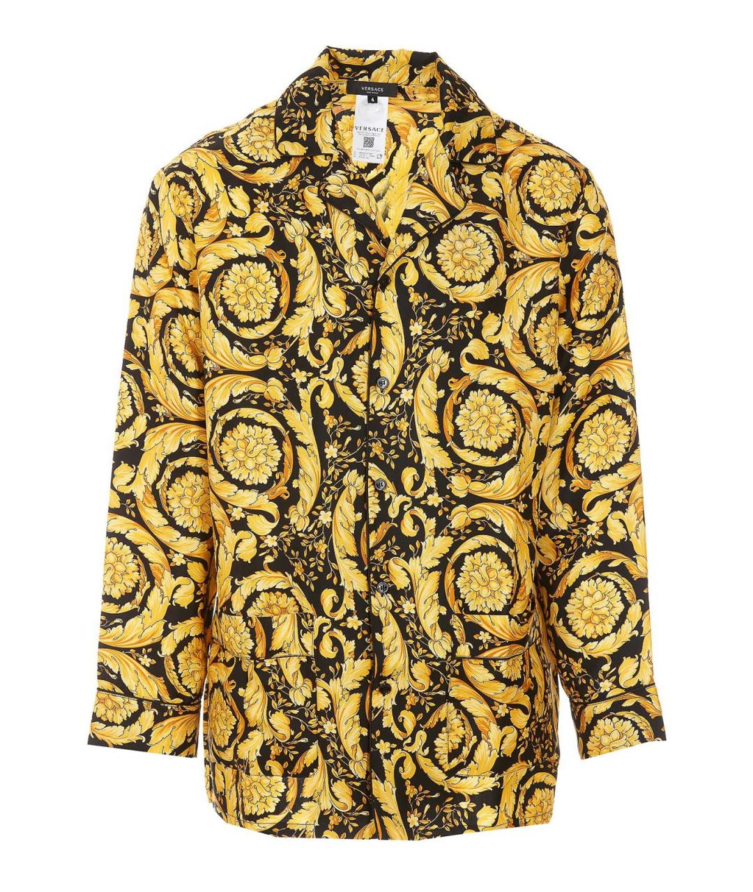 VERSACE Золотая шелковая кэжуал рубашка, фото 1