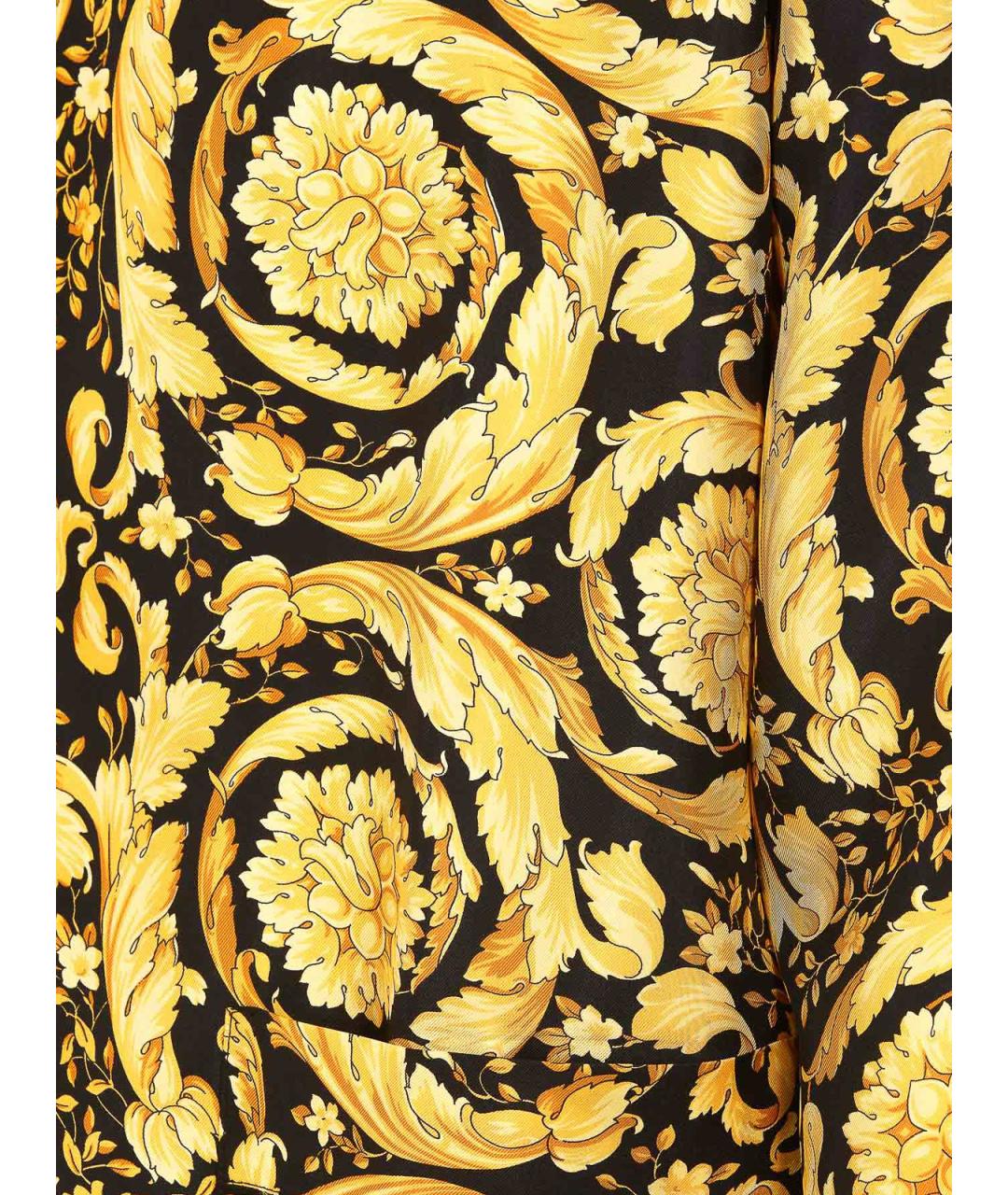 VERSACE Золотая шелковая кэжуал рубашка, фото 4