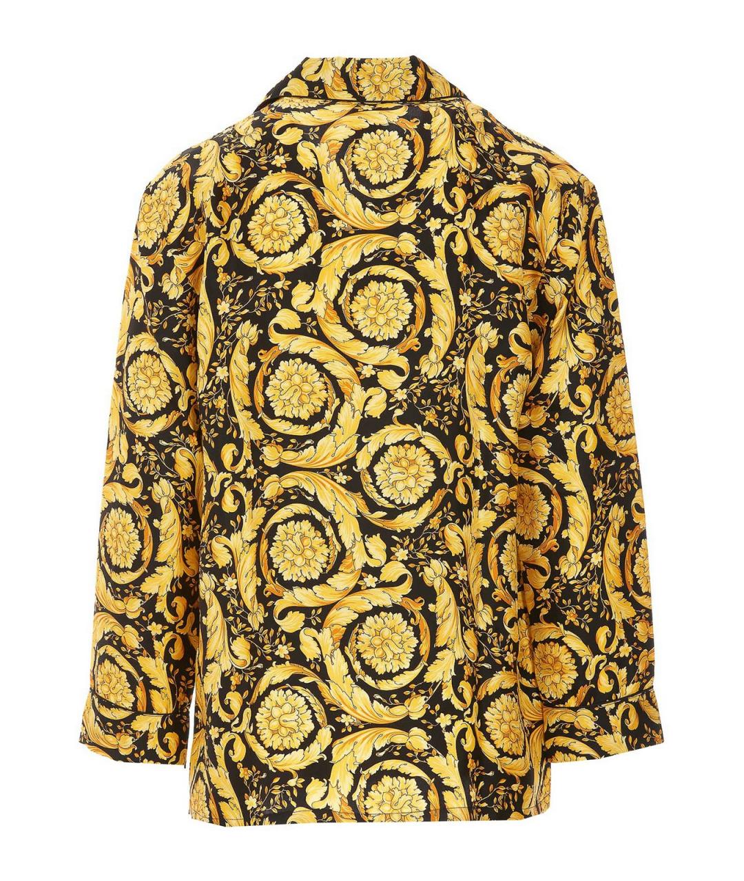 VERSACE Золотая шелковая кэжуал рубашка, фото 2