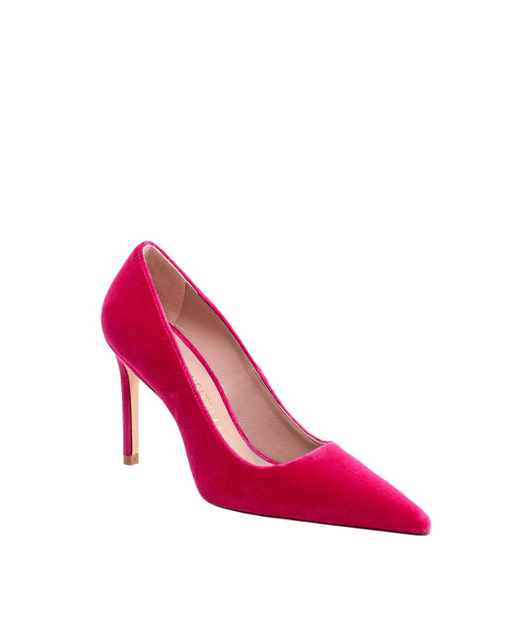 STUART WEITZMAN Фуксия бархатные туфли, фото 2