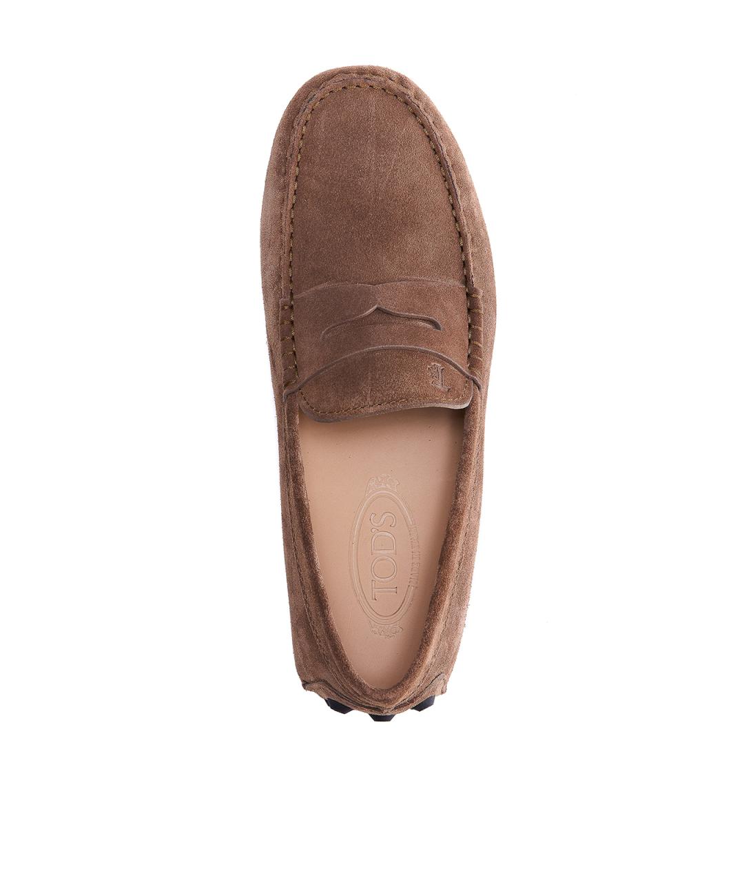 TOD'S Коричневые замшевые мокасины, фото 4