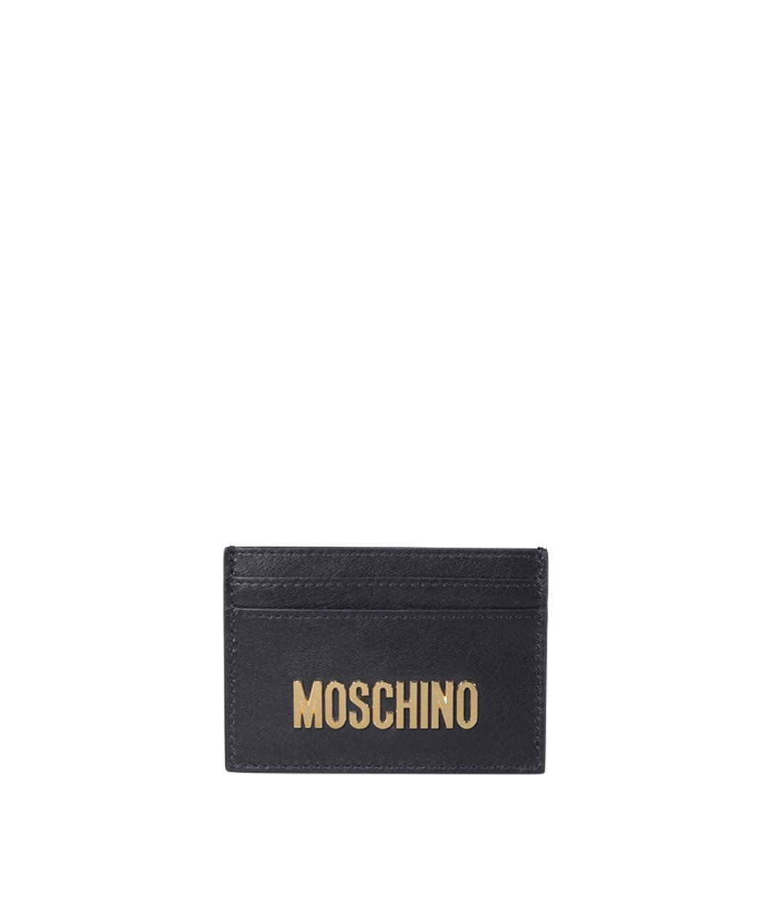MOSCHINO Черный кожаный кардхолдер, фото 1