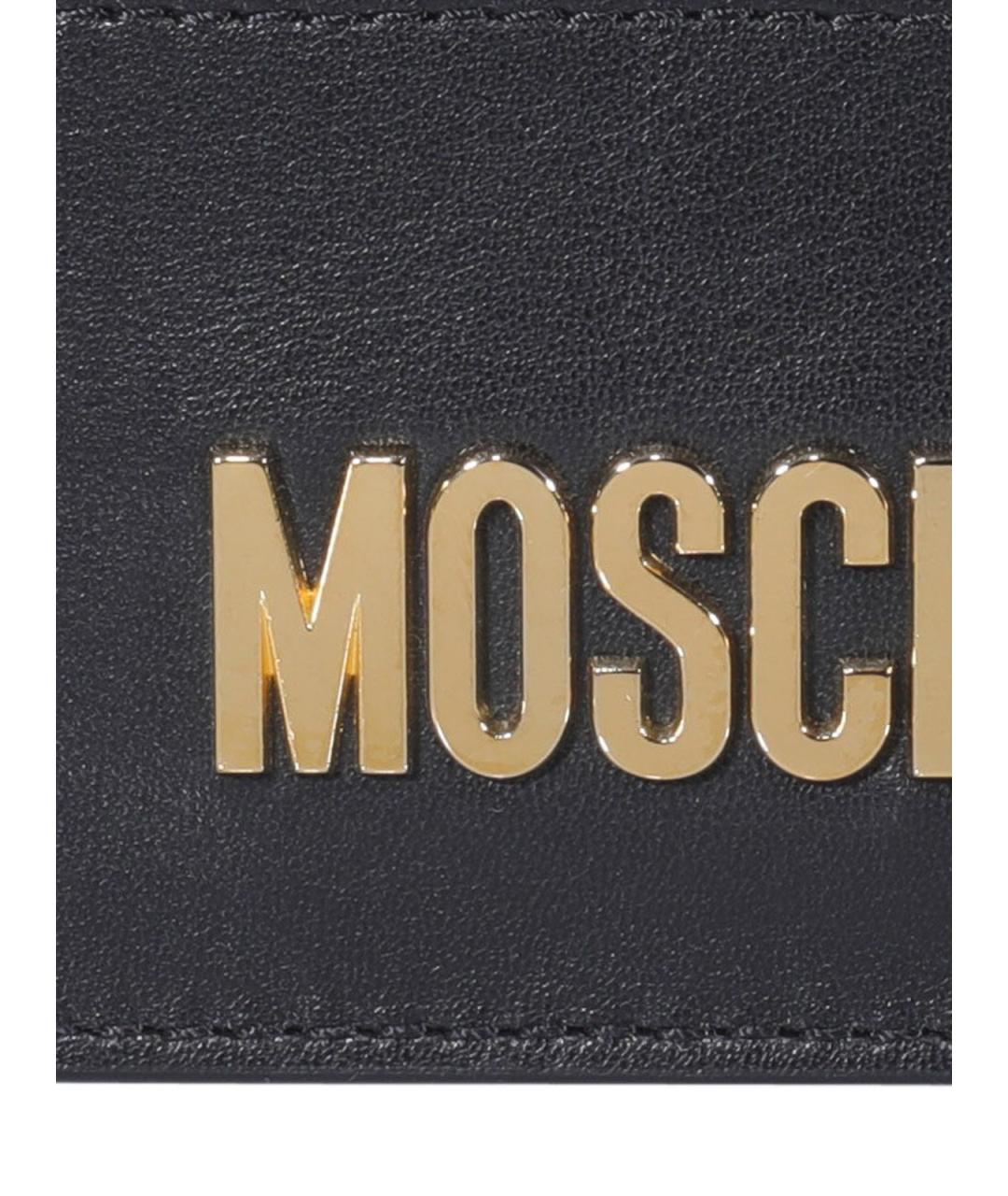 MOSCHINO Черный кожаный кардхолдер, фото 4