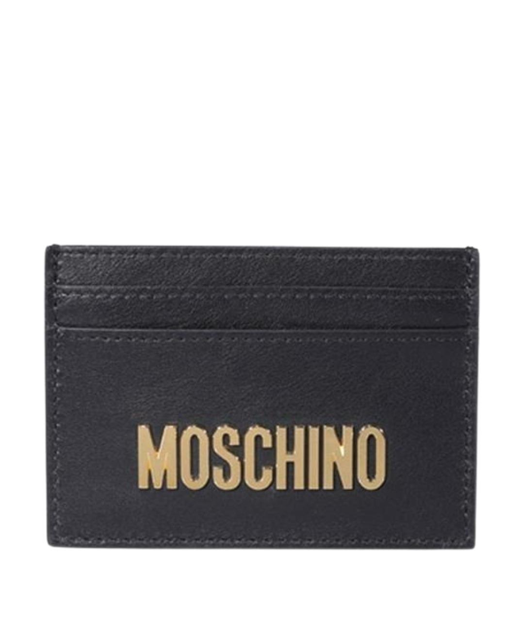 MOSCHINO Черный кожаный кардхолдер, фото 1