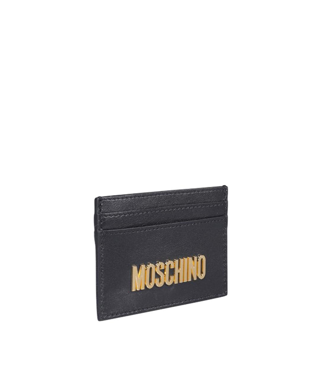 MOSCHINO Черный кожаный кардхолдер, фото 2