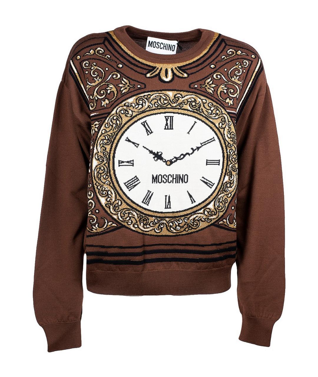 MOSCHINO Коричневый шерстяной джемпер / свитер, фото 1