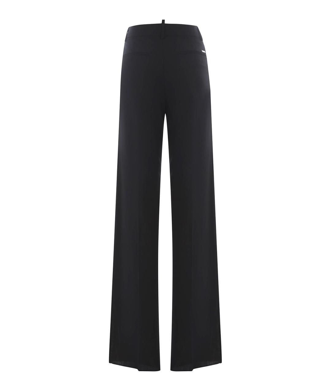 DSQUARED2 Черные полиэстеровые прямые брюки, фото 2