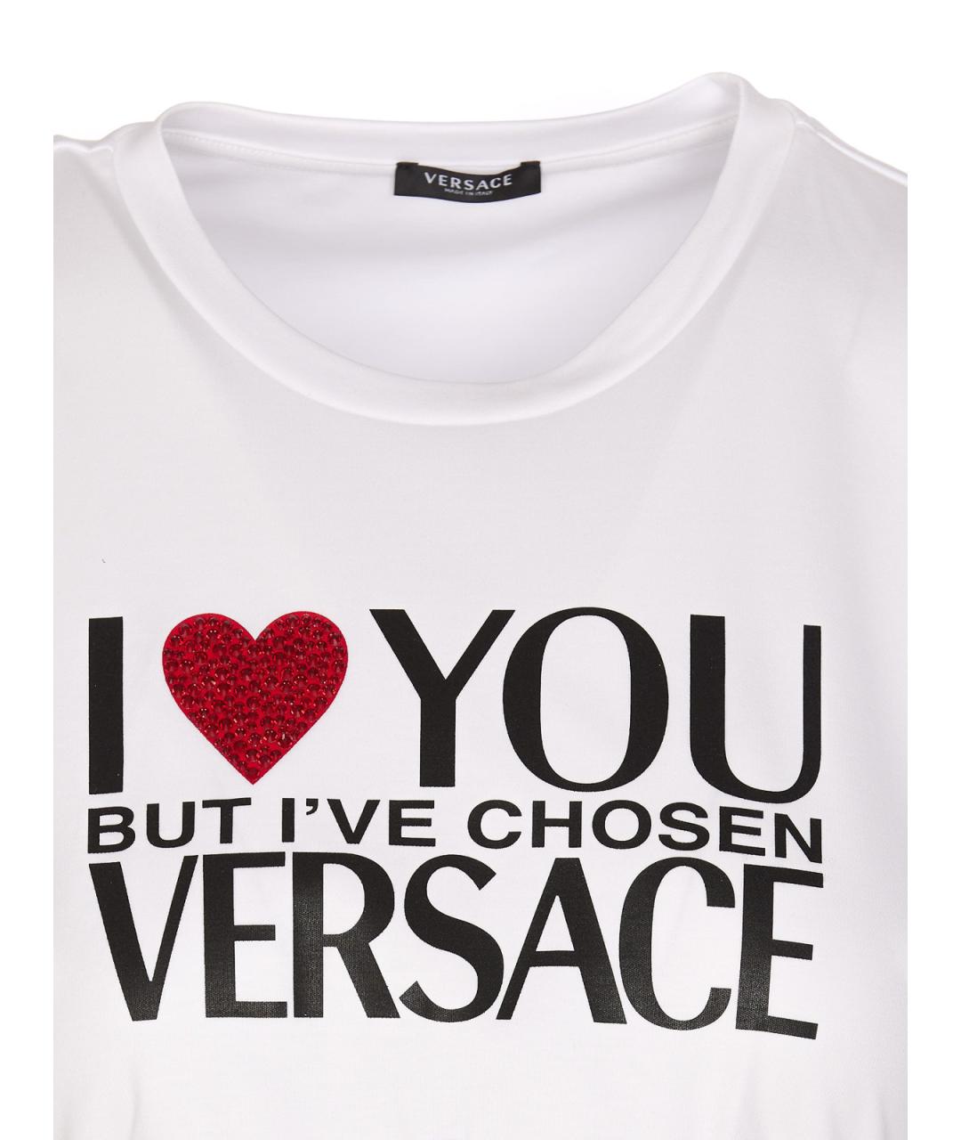 VERSACE Белая хлопковая футболка, фото 3