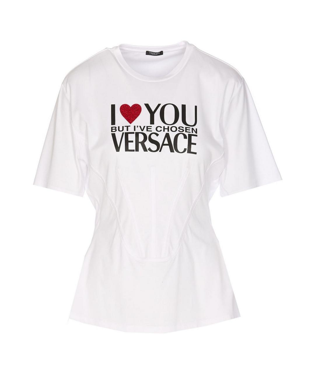 VERSACE Белая хлопковая футболка, фото 1