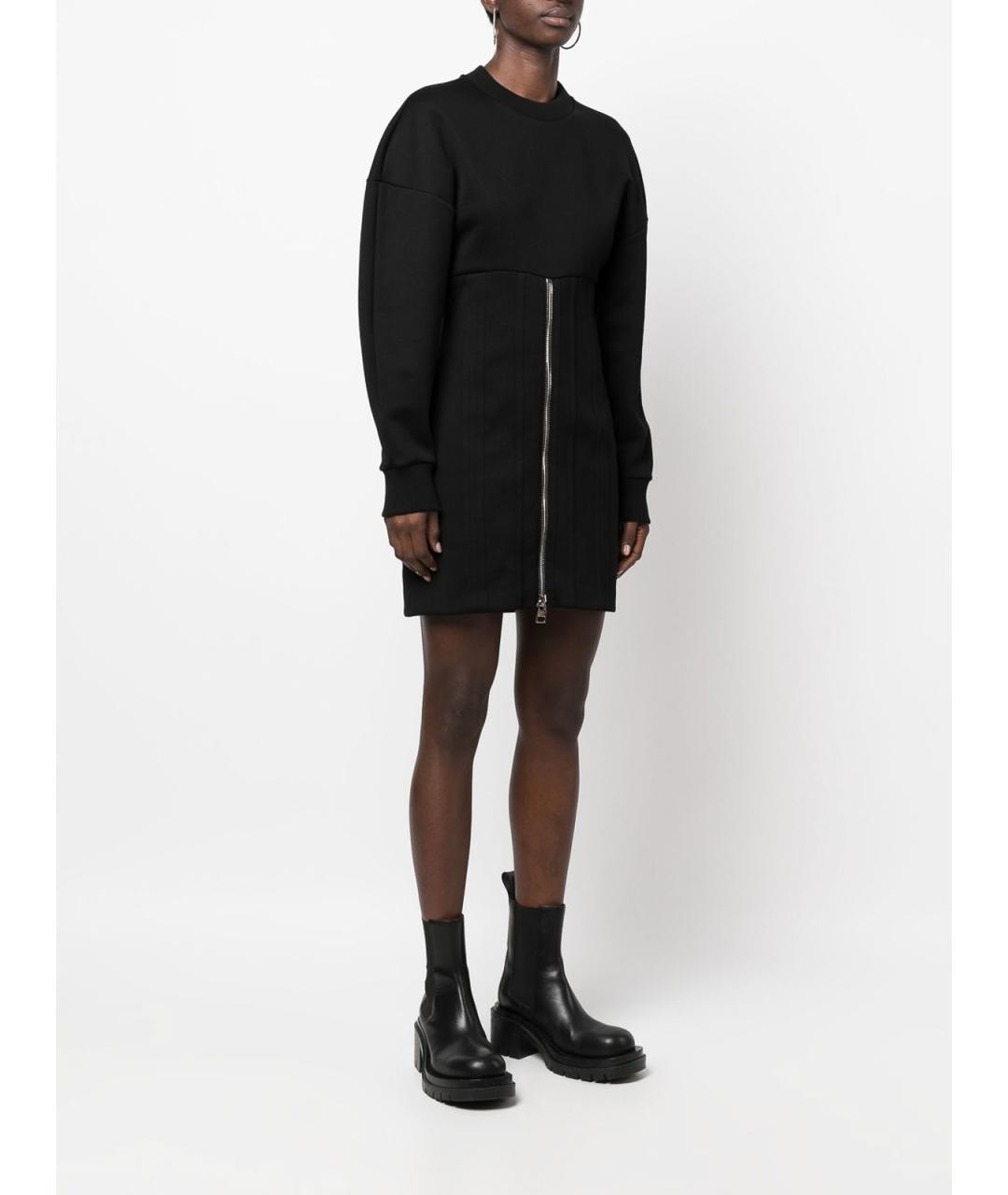 ALEXANDER MCQUEEN Черное полиэстеровое повседневное платье, фото 3