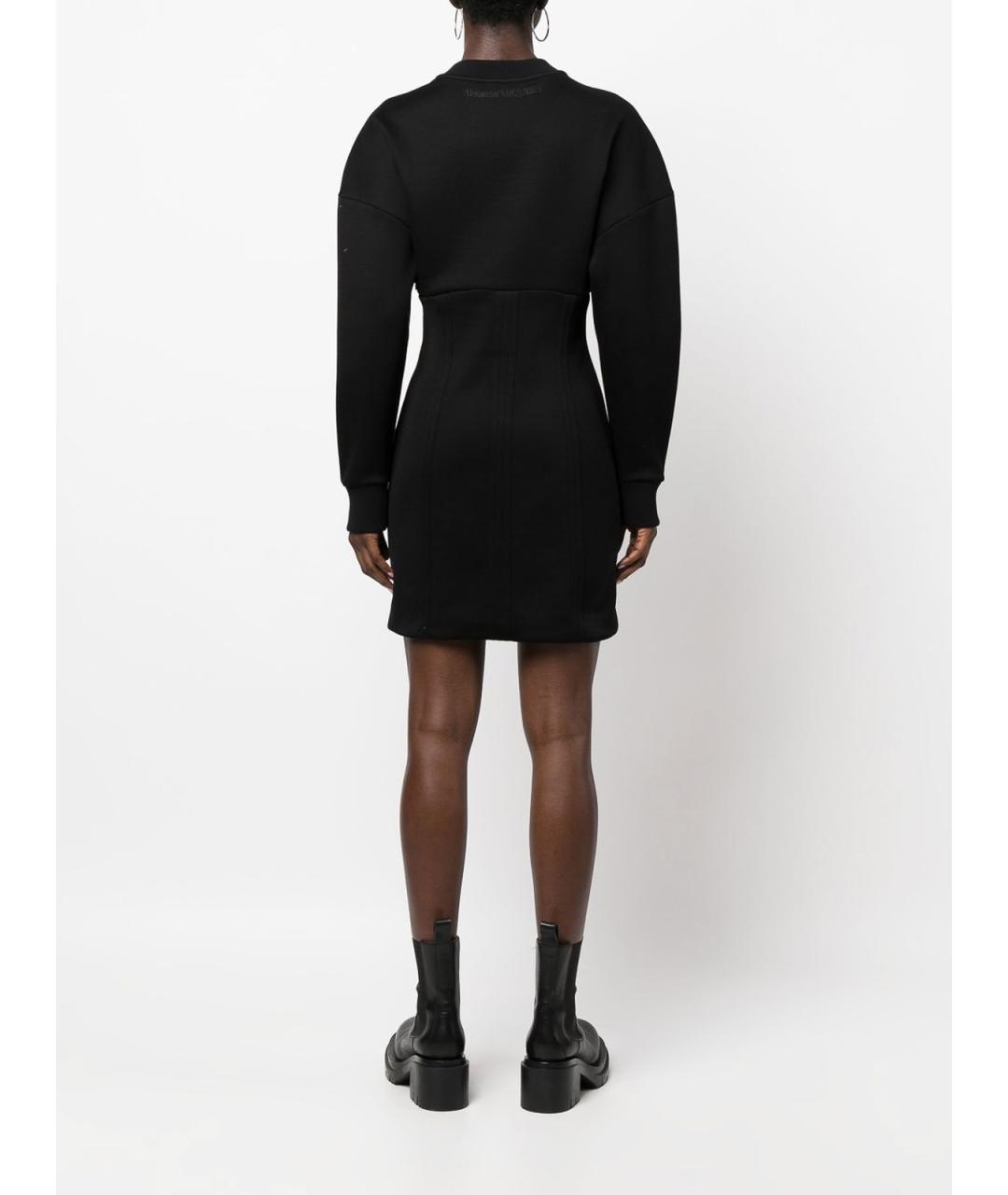 ALEXANDER MCQUEEN Черное полиэстеровое повседневное платье, фото 4