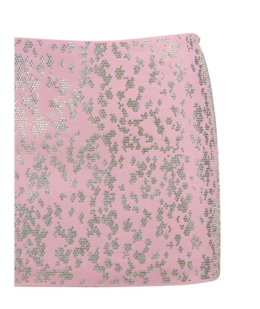 BLUMARINE Розовая вискозная юбка мини, фото 3