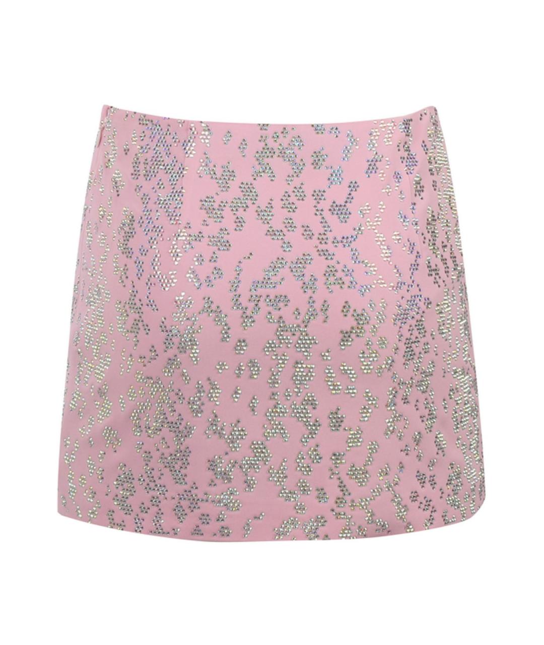 BLUMARINE Розовая вискозная юбка мини, фото 2