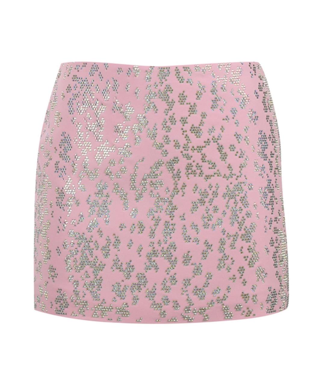 BLUMARINE Розовая вискозная юбка мини, фото 1