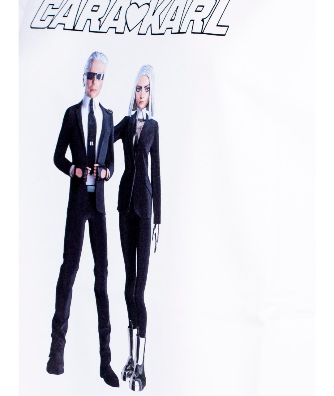 KARL LAGERFELD Белая хлопковая футболка, фото 4