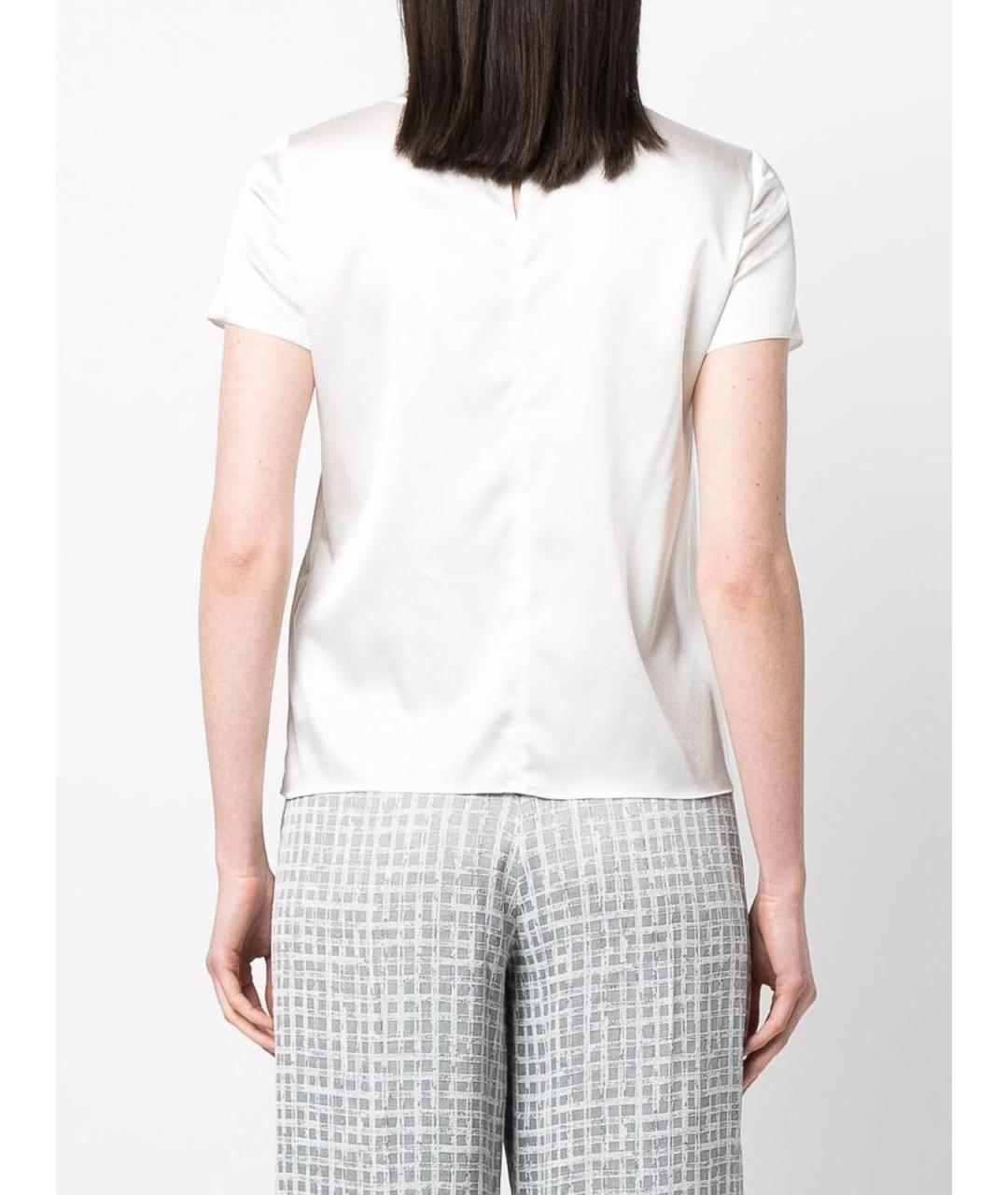 EMPORIO ARMANI Белая шелковая футболка, фото 4