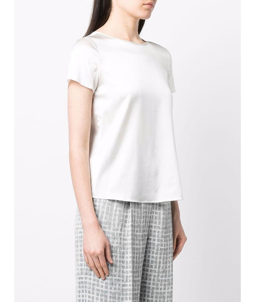 EMPORIO ARMANI Белая шелковая футболка, фото 3
