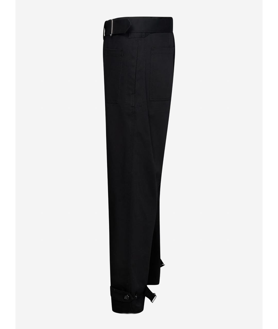 ALEXANDER MCQUEEN Черные хлопковые повседневные брюки, фото 3