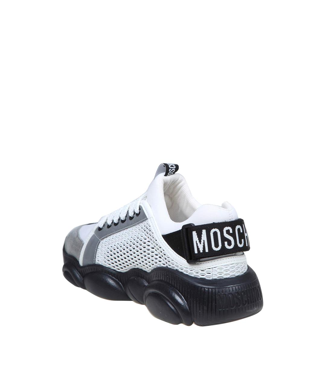 MOSCHINO Белые замшевые низкие кроссовки / кеды, фото 3