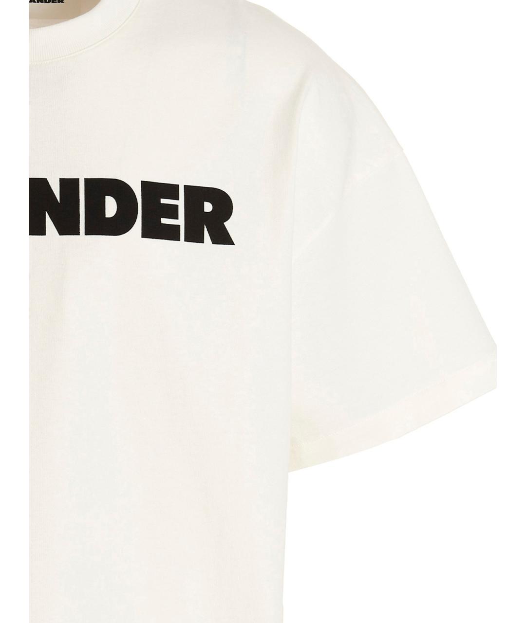 JIL SANDER Белая хлопковая футболка, фото 3