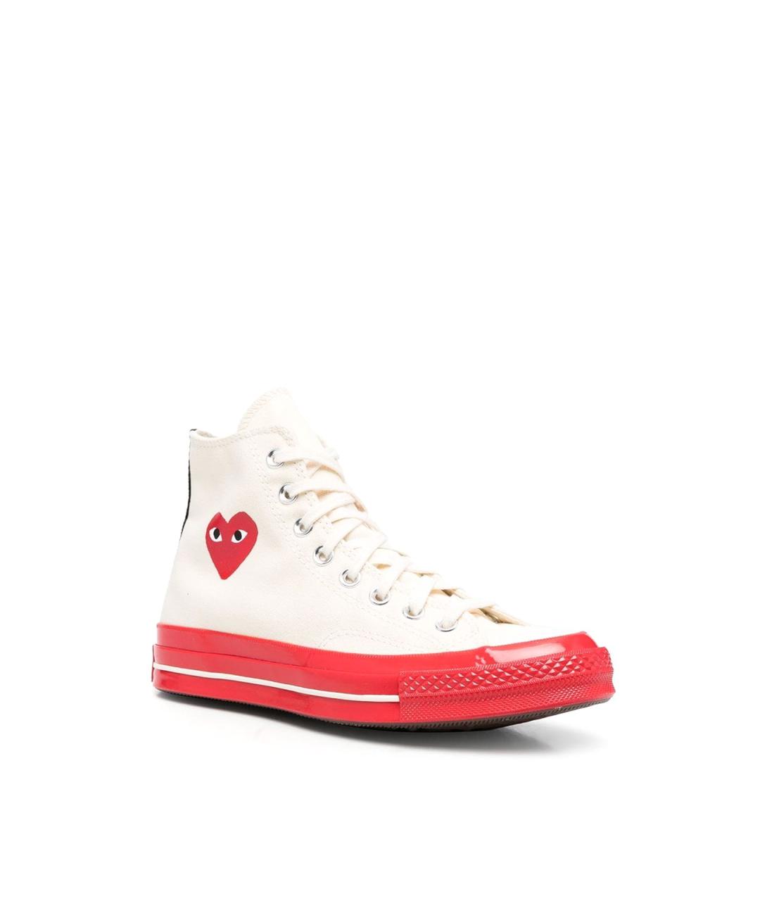 COMME DES GARÇONS Белые текстильные высокие кроссовки / кеды, фото 2