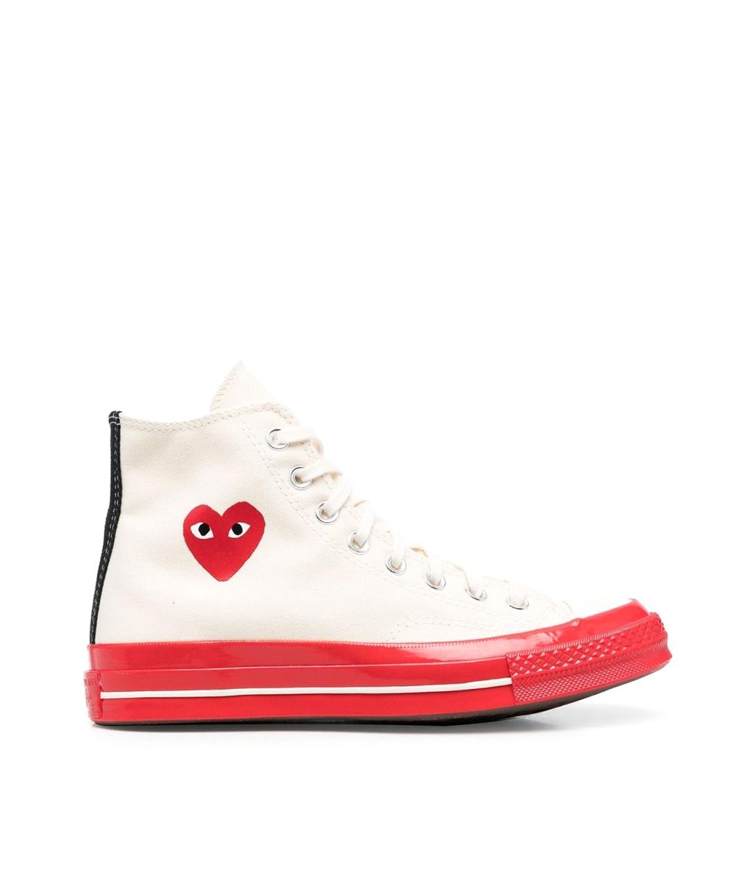 COMME DES GARÇONS Белые текстильные высокие кроссовки / кеды, фото 1