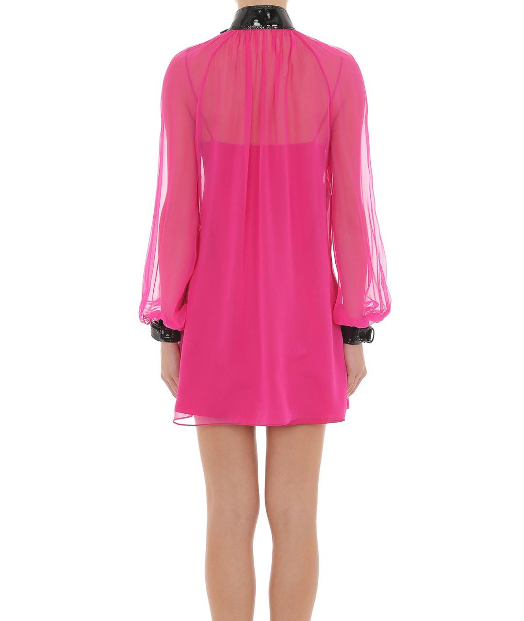 MOSCHINO Фуксия шелковое коктейльное платье, фото 3