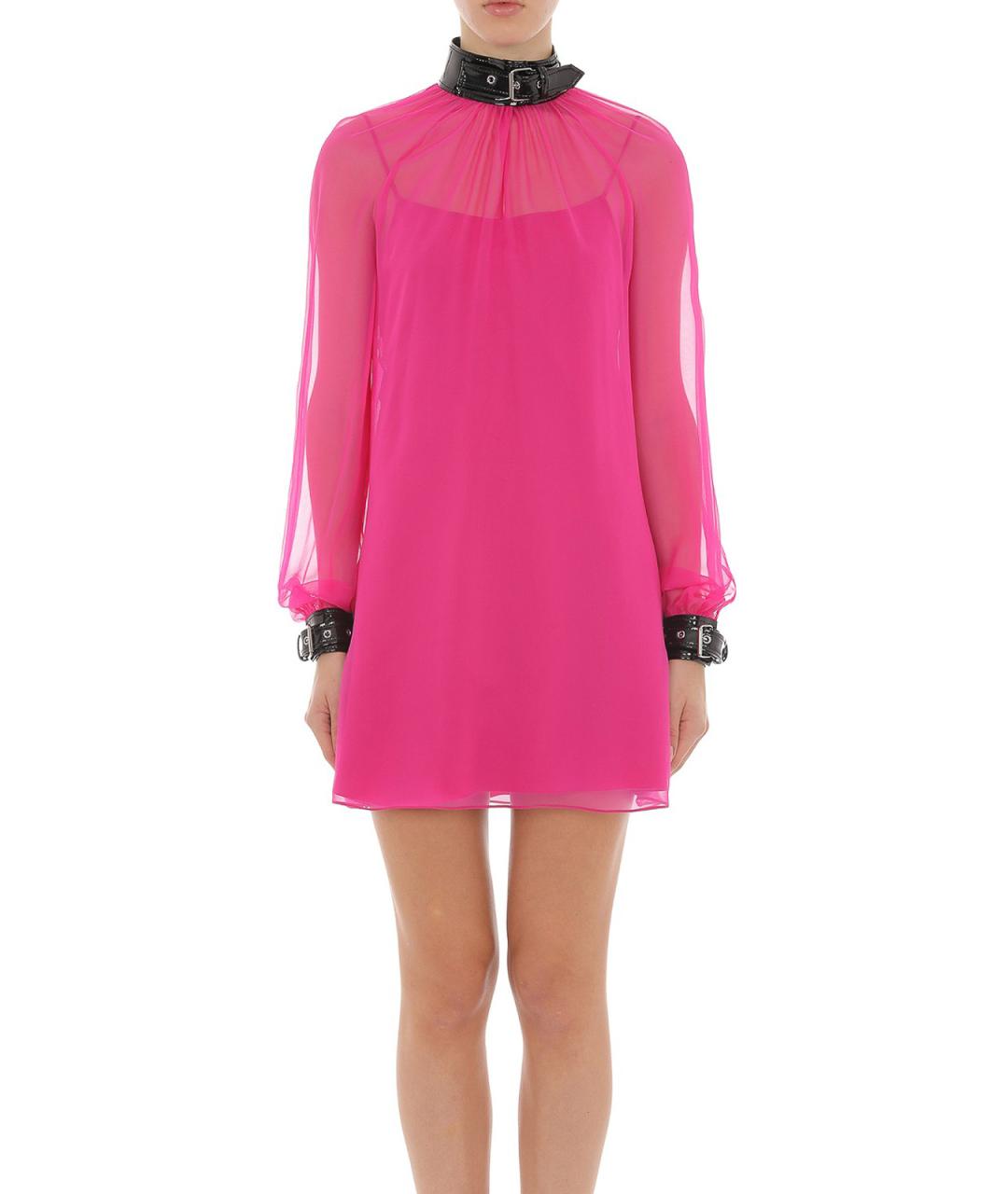 MOSCHINO Фуксия шелковое коктейльное платье, фото 2
