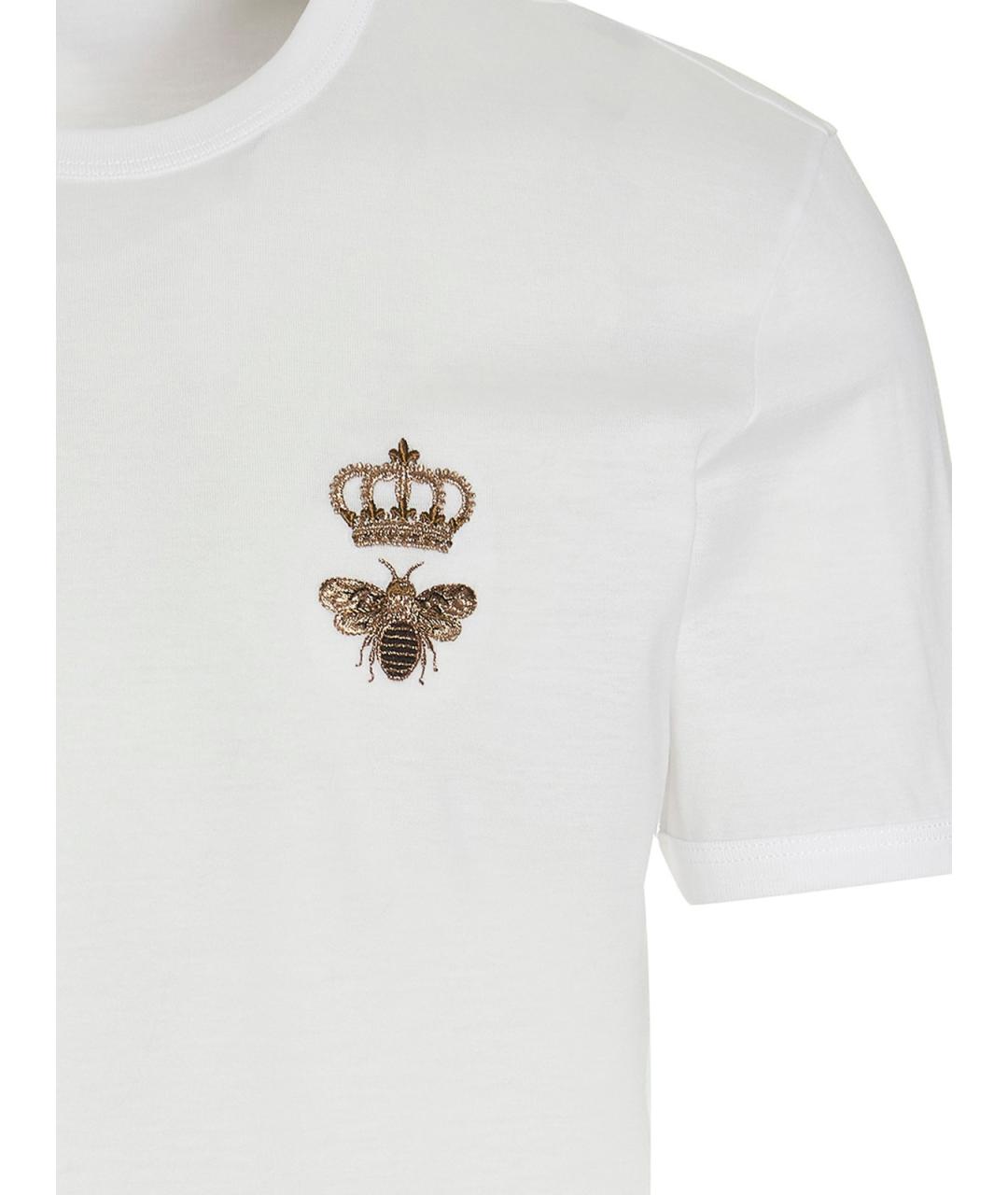 DOLCE&GABBANA Белая хлопковая футболка, фото 3