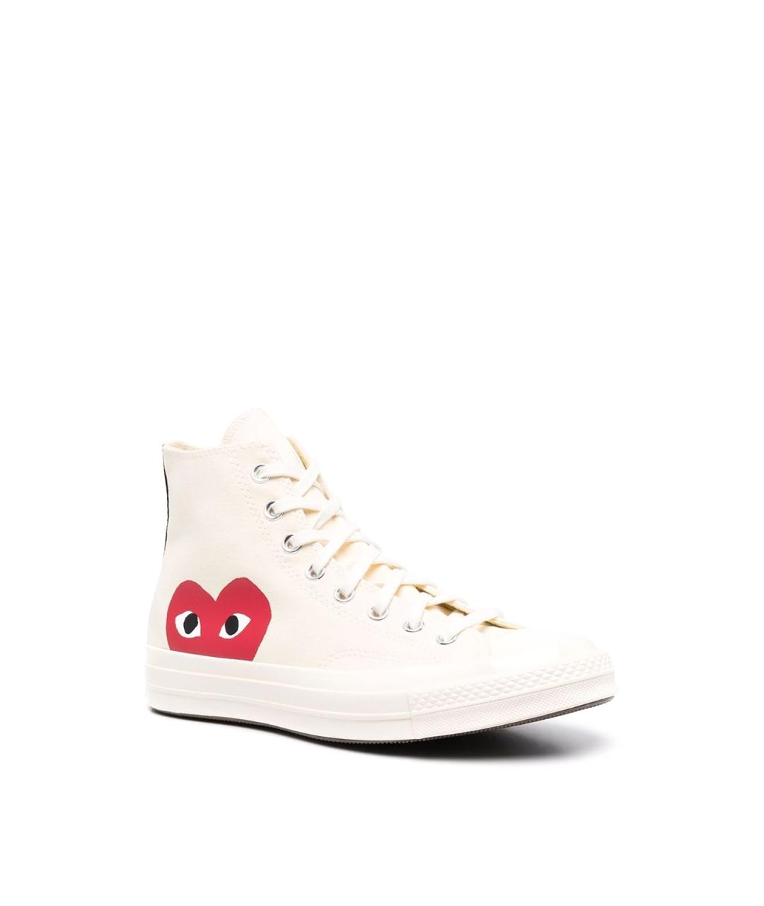 COMME DES GARÇONS Белые резиновые низкие кроссовки / кеды, фото 2