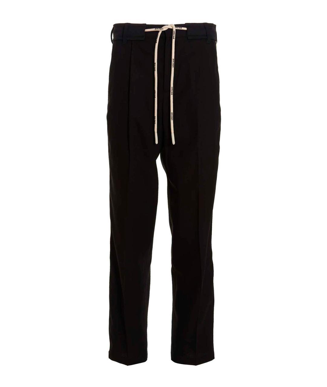 PALM ANGELS Черные хлопковые повседневные брюки, фото 1