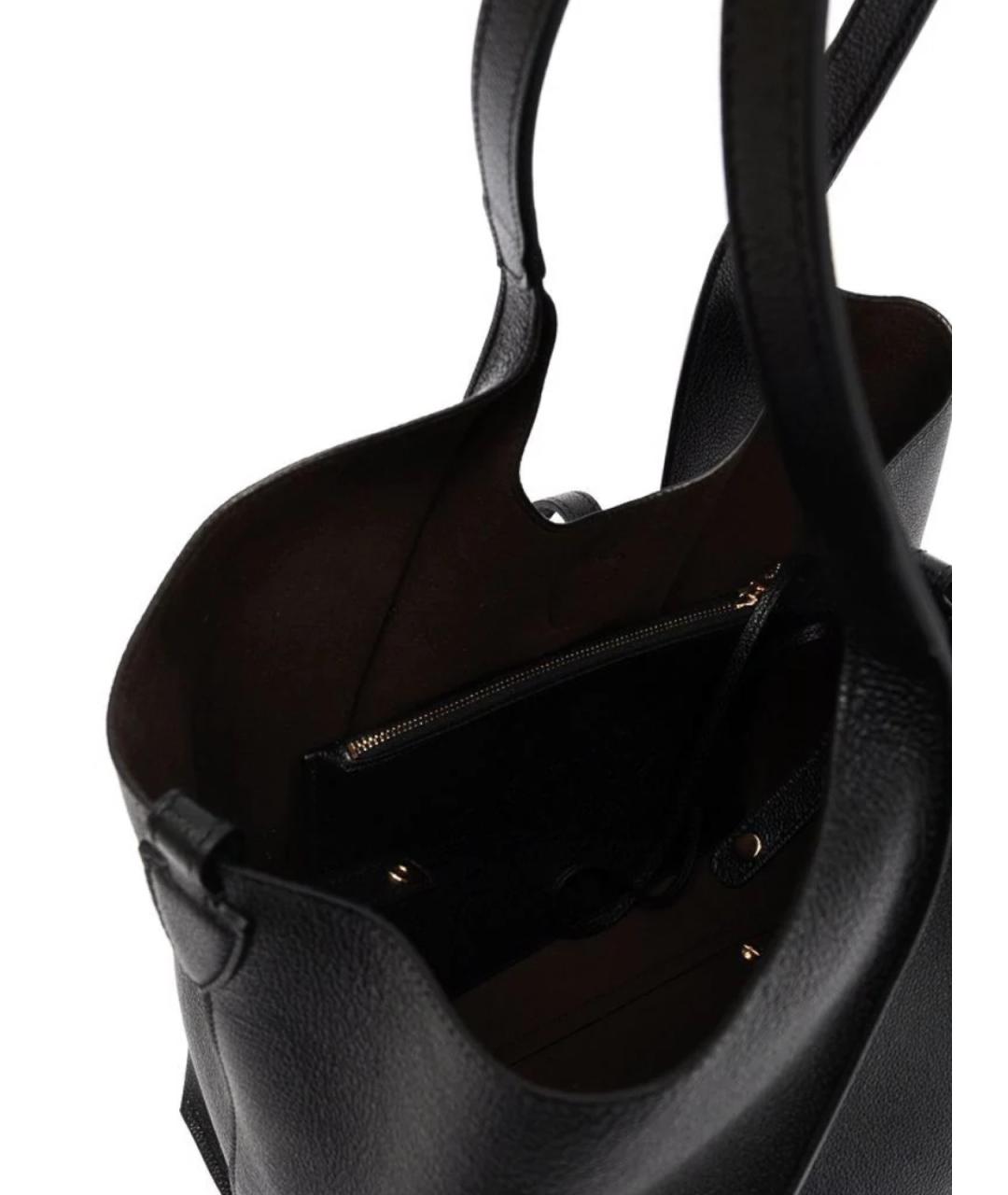 TOD'S Черная кожаная сумка тоут, фото 4