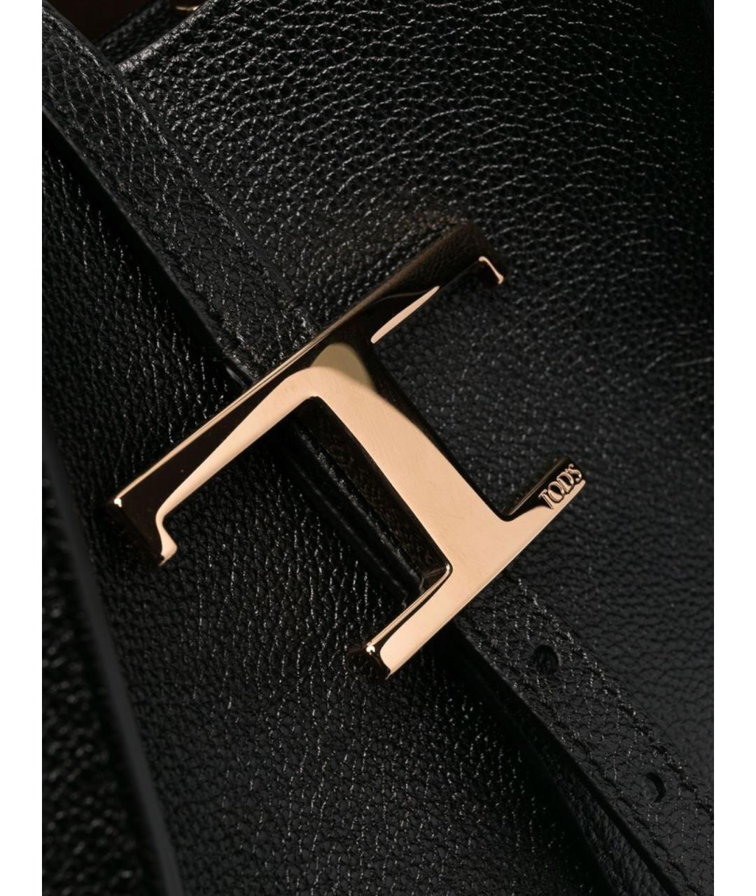 TOD'S Черная кожаная сумка тоут, фото 3