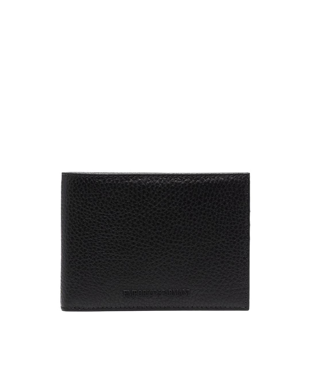 EMPORIO ARMANI Черный кожаный кошелек, фото 1