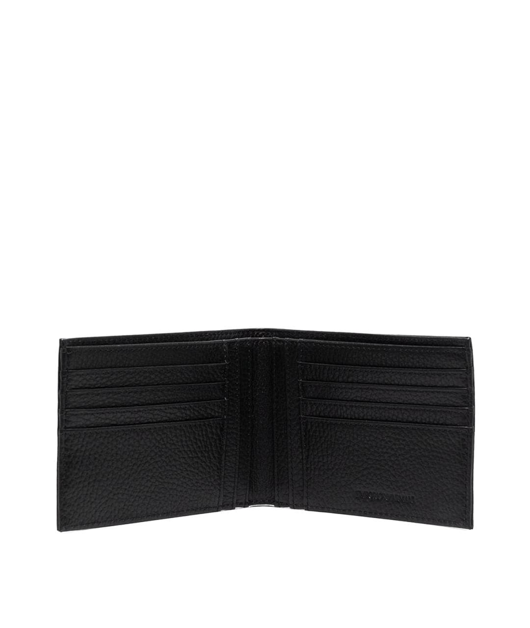 EMPORIO ARMANI Черный кожаный кошелек, фото 3