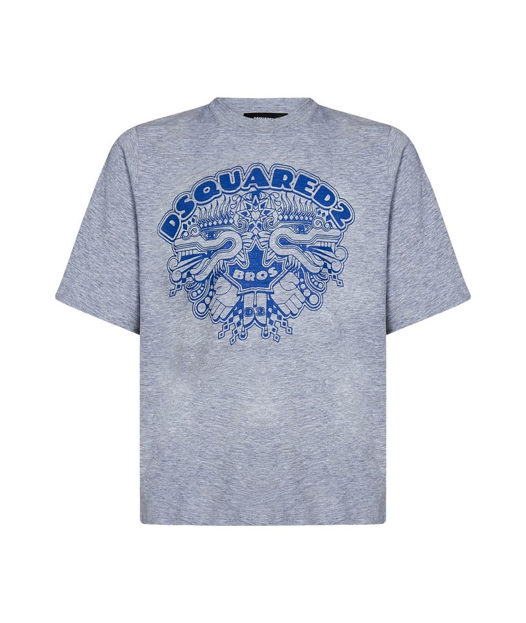 DSQUARED2 Серая хлопковая футболка, фото 1