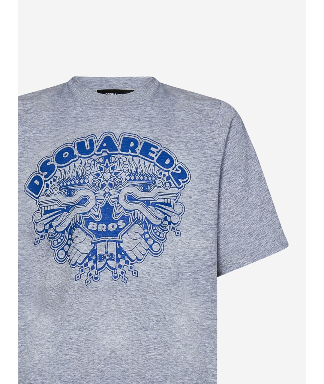 DSQUARED2 Серая хлопковая футболка, фото 3