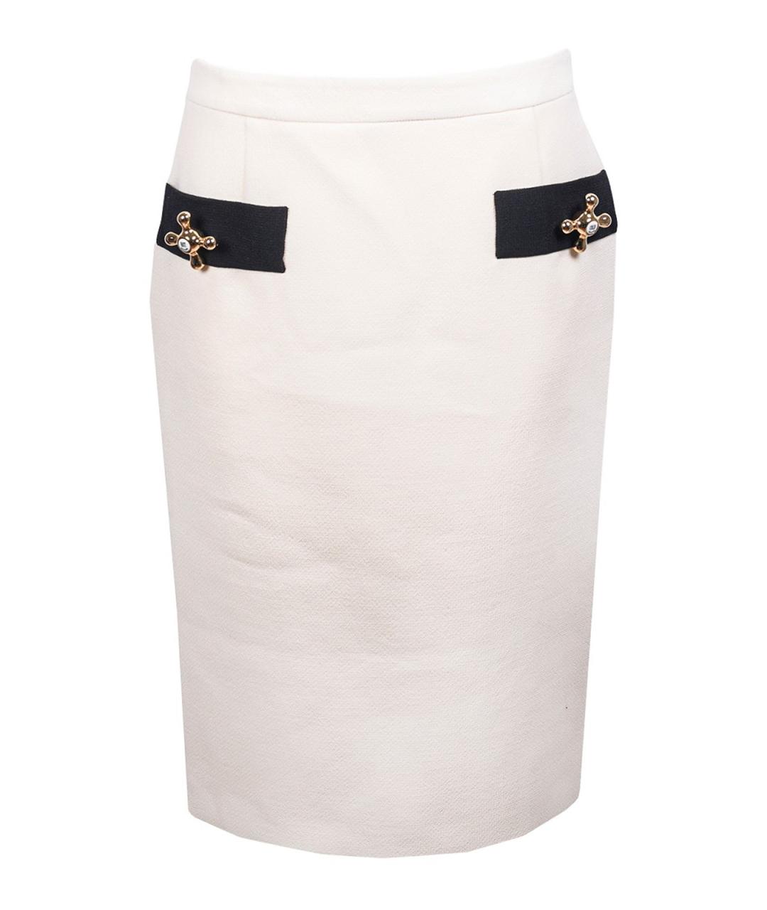 MOSCHINO Белая шерстяная юбка миди, фото 1