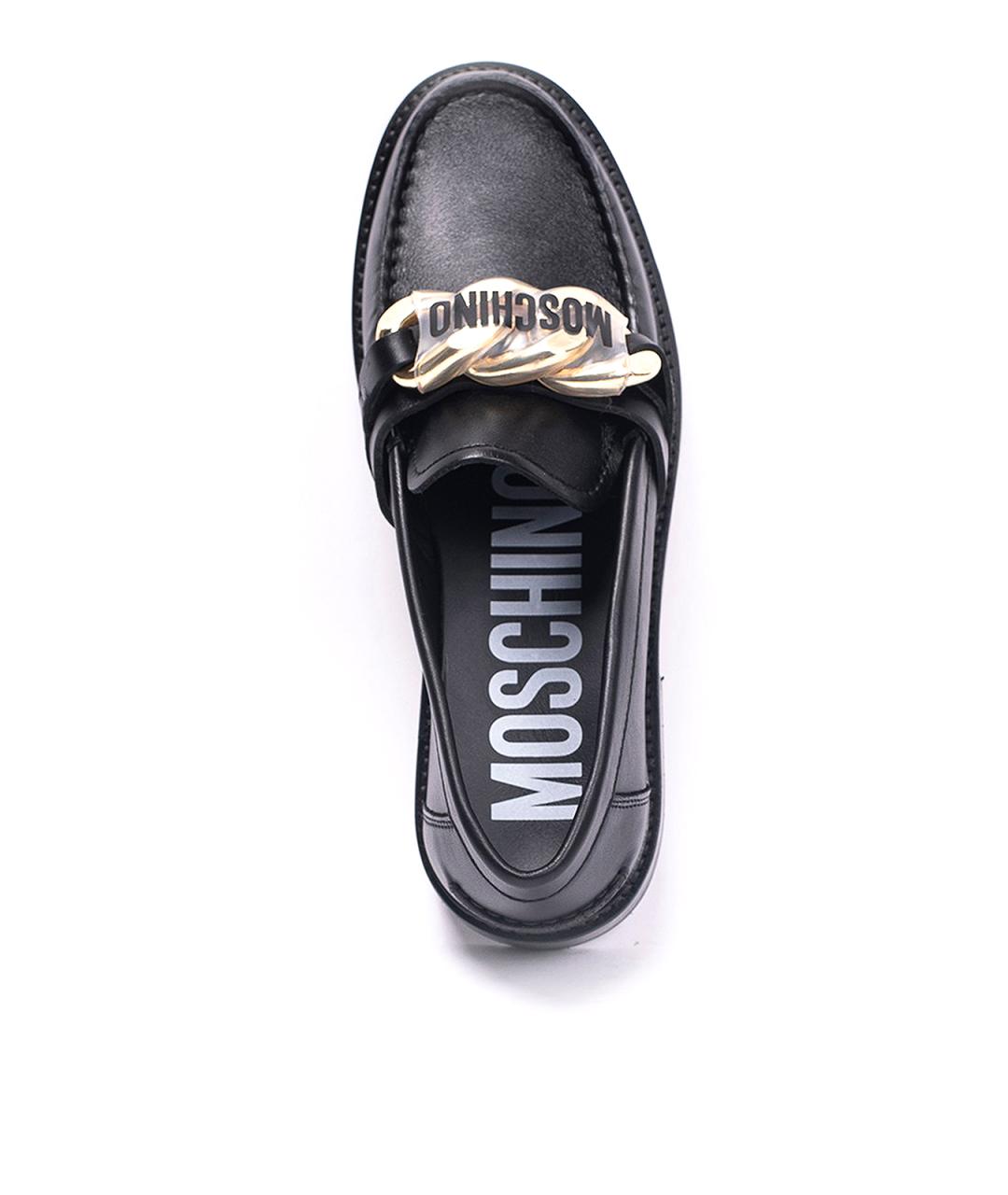 MOSCHINO Черные кожаные лоферы, фото 4