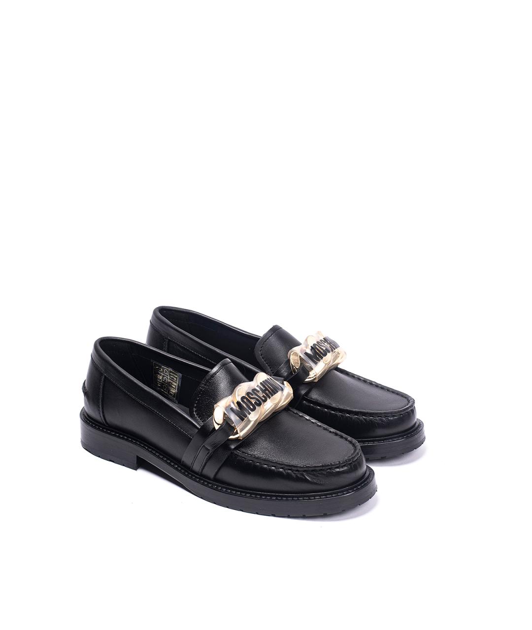 MOSCHINO Черные кожаные лоферы, фото 2