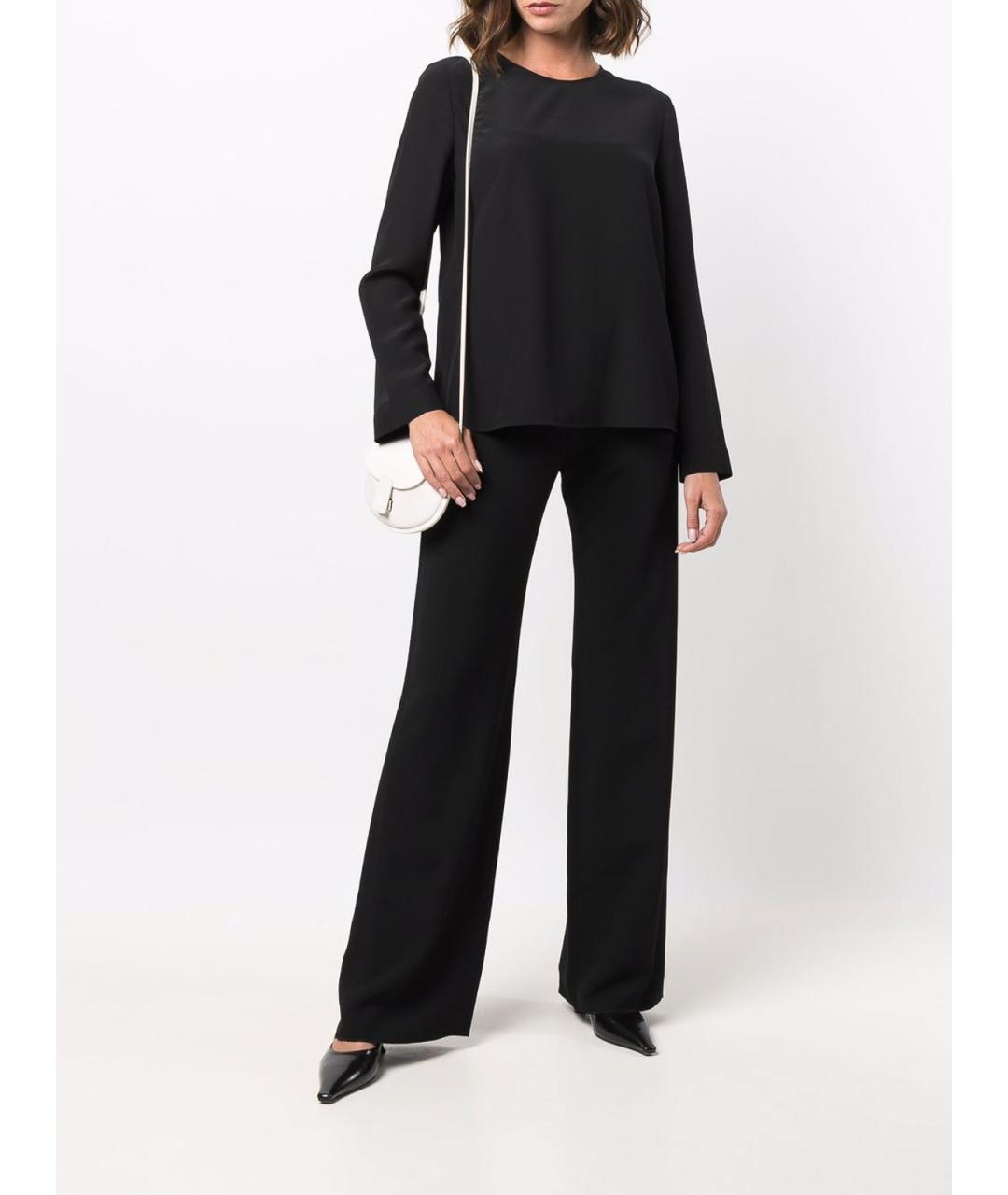EMPORIO ARMANI Черные вискозные брюки широкие, фото 2